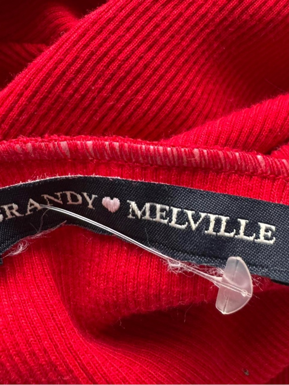 Brandy Melville red off the shoulder long sleeve top - Picture 5 of 5